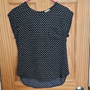 Lily White Black and White Patterned Blouse
